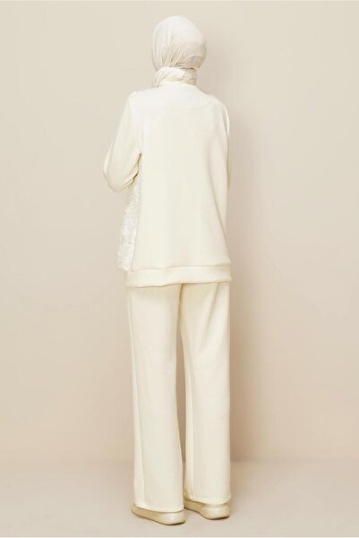 Alvina Pants and Fur Detail Suit 46096