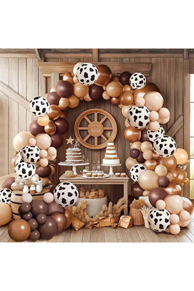 Generic مجموعة من 158 قطعة من أقواس البالونات المصنوعة من اللاتكس باللون البن...