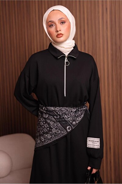 TRENDTESETTÜR Women's Black Zippered Dress t 9017