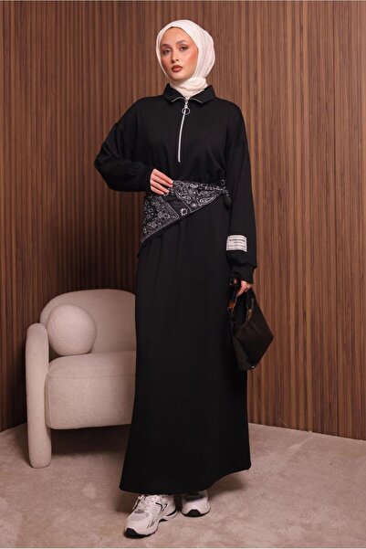 TRENDTESETTÜR Women's Black Zippered Dress t 9017