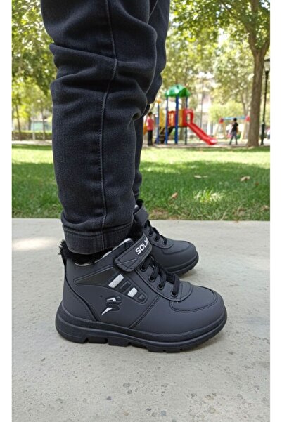 Shubuu Unisex Children's Zippered Velcro Furry Winter Boots Outdoor Trekking