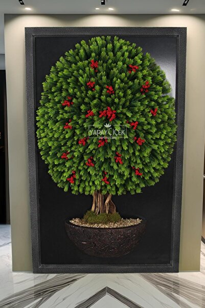 Yapay Çiçek Deposu Yapay Premium Kokinalı Nirae Bonsai Ağacı Tablo 106x170 cm...