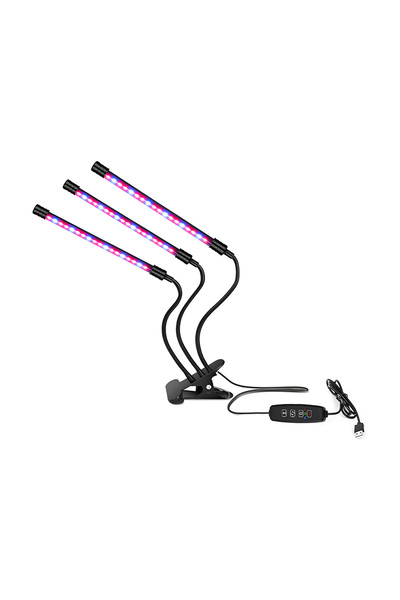 LEDIGANT Lampă UV full spectrum 30W pentru plante, 3 brațe flexibile, tempori...