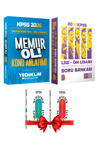 Yediiklim Yayınları 2026 KPSS Ortaöğretim-Ön Lisans Memur Ol Konu Anlatım+Ben...