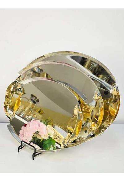 Generic Tray Stainless Steel Three Pieces