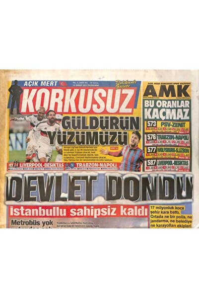 Gökçe Koleksiyon Korkusuz Gazetesi 19 Şubat 2015 - Tümer Metinin İlginç Giyim...