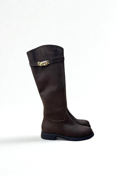 inizio Brown Suede Riding Women's Boots V4256