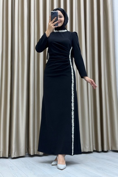 Matik Abiyem Çift Taraflı Krep Tesettür Abiye