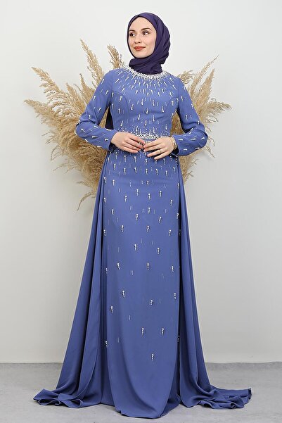 GİYZAMİLA Βραδινό φόρεμα Mery İnci λιλά