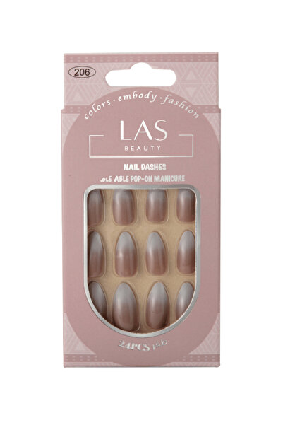 LAS BEAUTY اظافر تركيبة لاصقة فرنش رقم 206 من لاس بيوتي