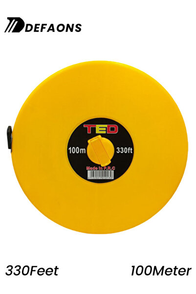 DEFAONS 100 Meter / 330 Feet Measuring Tape Reel – Heavy-Duty Long Distance Fiber Tape Measure