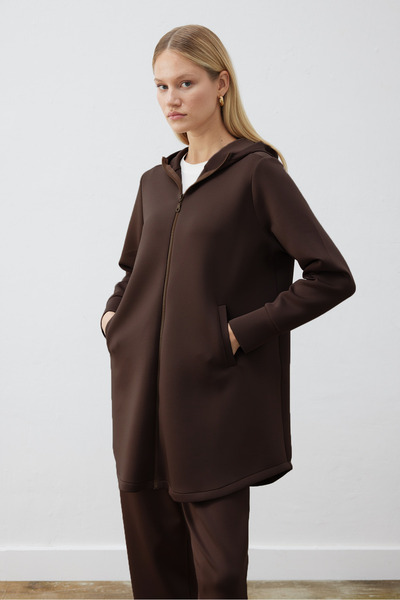 TERZİ DÜKKANI Scuba Puf Kap Aci Kahve