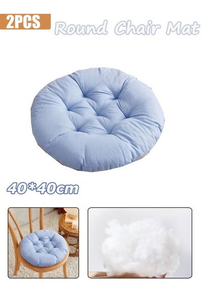 Generic 2PCS 40*40cm Round Chair Pad Seat Cushion with Ties Thicken Sofa Pillow Floor Pillow