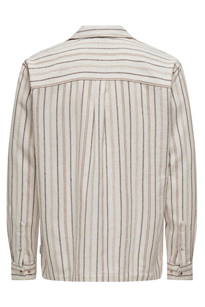 Only & Sons Ανδρικό μακρυμάνικο υφαντό πουκάμισο με γιακά Only&Sons χαλαρή εφαρμογή Resort