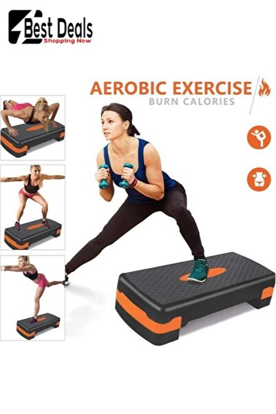 Generic لوح خطوات هوائي للتمرين، لوح خطوات قابل للتعديل، منصة تمارين رياضية م...