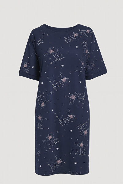 Hays Kadın Plus Size Pamuklu Kısa Reglan Kollu Gecelik