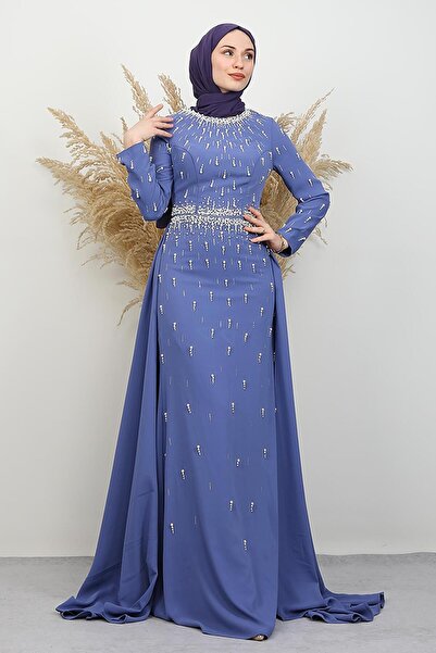 GİYZAMİLA Βραδινό φόρεμα Mery İnci λιλά