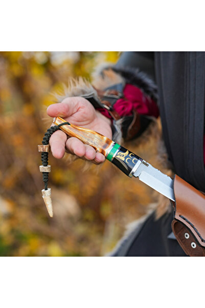 kösemehmet Koleksiyonluk ve Hediyelik Bıçak - N690 Çelik- Karartma Geyik Boynuzu Sap