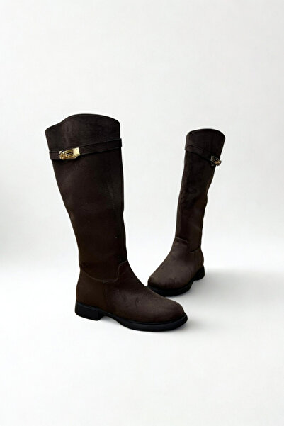 inizio Brown Suede Riding Women's Boots V4256