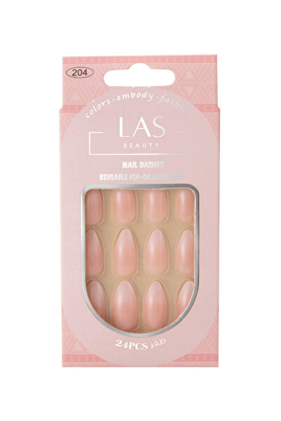 LAS BEAUTY اظافر تركيبة لاصقة فرنش رقم 204 من لاس بيوتي