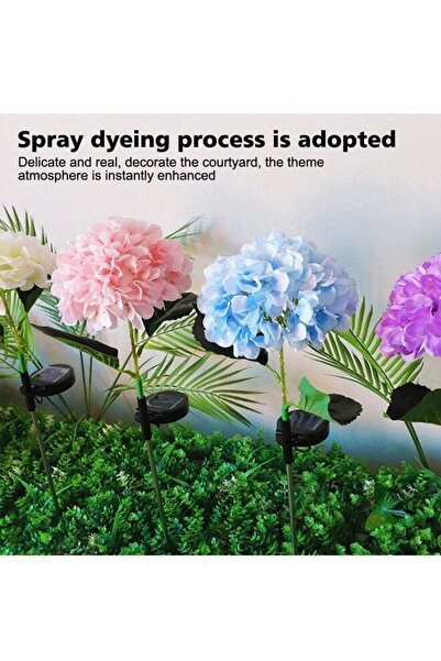 Generic 1 Set of 2 Solar Hydrangea Decorative Lights - Adjustable Warm White, Pink