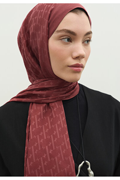 Freshscarfs Monogram Cotton Flower Jacquard Shawl Cherry Blossom