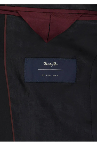 Ramsey Black Plain Modern Fit 100% Wool Suit