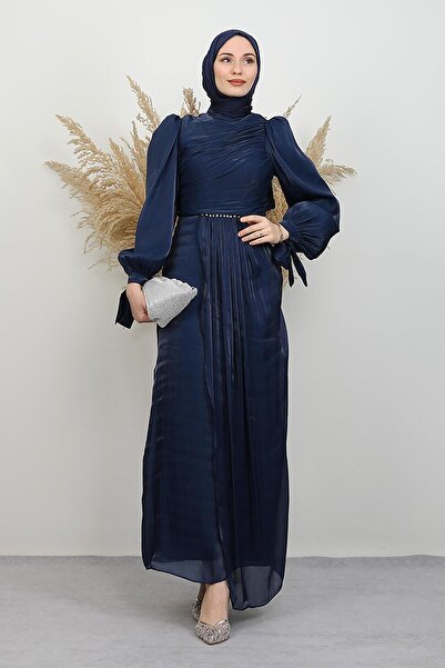 GİYZAMİLA Βραδινό φόρεμα Ahunisa Yoryo Ναυτικό μπλε