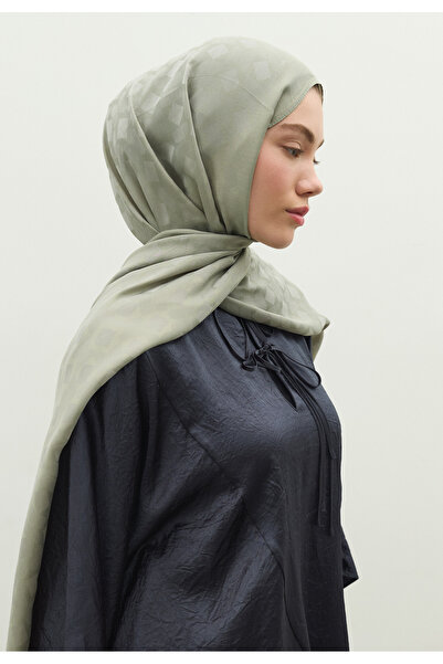 Fresh Oslo Cotton Flower Jacquard Shawl Cold Grey