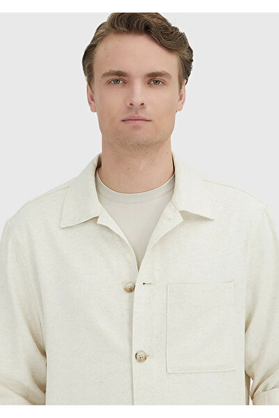 Ramsey Бежева пряма покрій Casual Fit Тканина з бавовняної суміші Overshirt