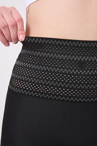 MİSTİRİK Lerici Model High Waist Patterned Abdomen and Belly Shaping / Sculpting Boxer Corset Black Color