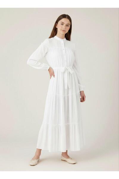 Joui Co Young Girl's Long Maxi Hijab Dress-Lined-Comfortable Flowy and Loose Fit-Elb-4049-4979