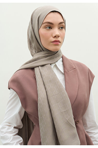 Freshscarfs Monogram Cotton Flosh Jacquard Shawl Silver