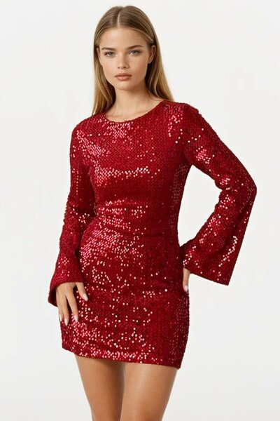 VAGGON Μίνι φόρεμα με φερμουάρ και παγιέτες