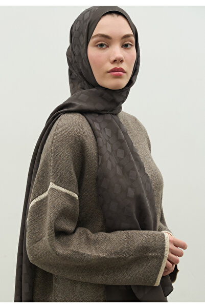 Fresh Oslo Cotton Flower Jacquard Shawl Smoke