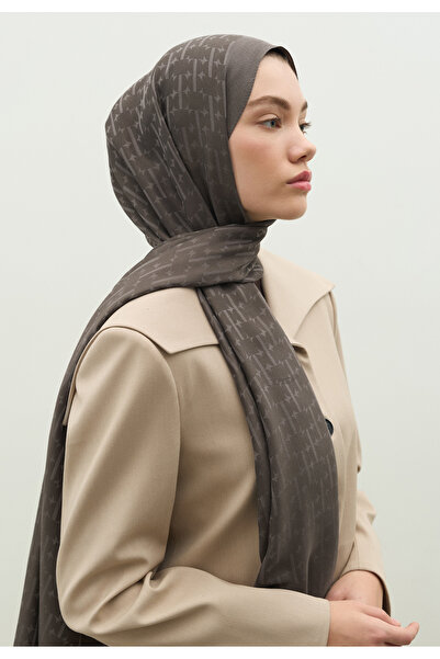 Freshscarfs Monogram Cotton Flosh Jacquard Shawl Smoke