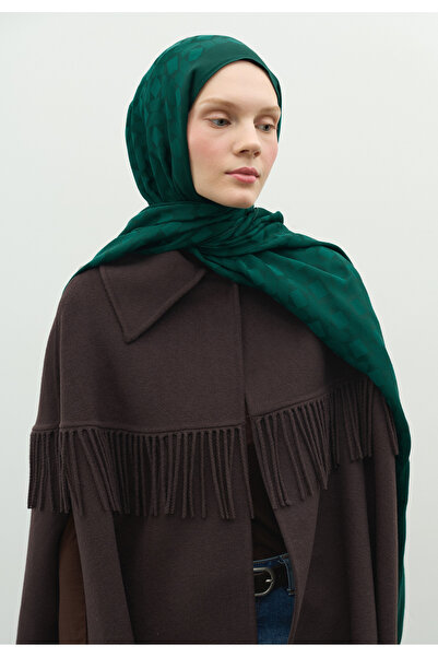 Fresh Oslo Cotton Flower Jacquard Shawl Petrol