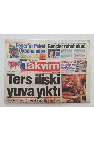 Takvim Gazetesi 18 Temmuz 1997 - Çiller Şok Geçirdi- GZ45893