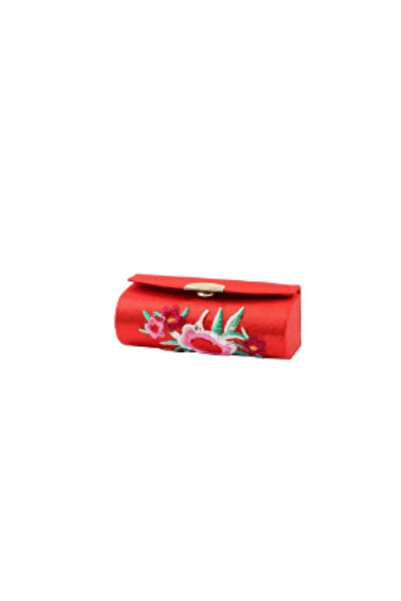 TChic Flower Pattern Satin Mirrored Lipstick Case