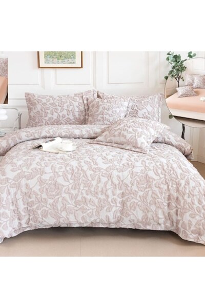 Casa de Vis double bed linen set, satin cotton, 180x200 cm, 6 pieces, fitted,...