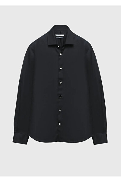 Ramsey Чорна сорочка Regular Fit з класичної 100% бавовняної тканини