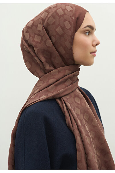 Fresh Oslo Cotton Flower Jacquard Shawl Cocoa