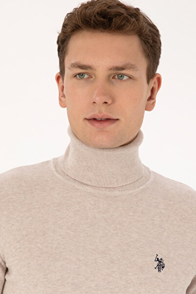 U.S. Polo Assn. Men's Stone Melange Basic Sweater 50313640-Vr225