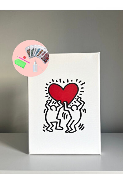 YADA Keith Haring - Rhinestone Kit, Diamond painting, Kristal Taş Yapıştırma 25x35 Kanvas
