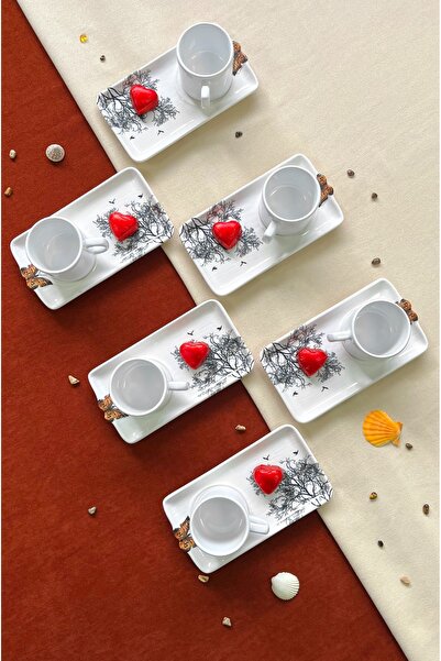 Erbaşlar Wish Collection 6’lı 12 Parça Kahve Fincan & Sunum Tabağı Seti