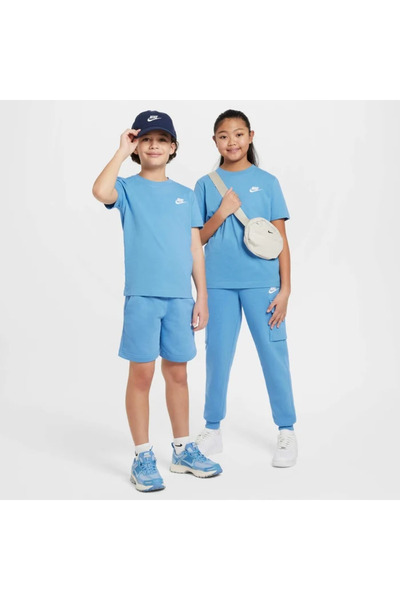 Nike Nsw Tee Emb Futura Çocuk Mavi Pamuklu Tişört