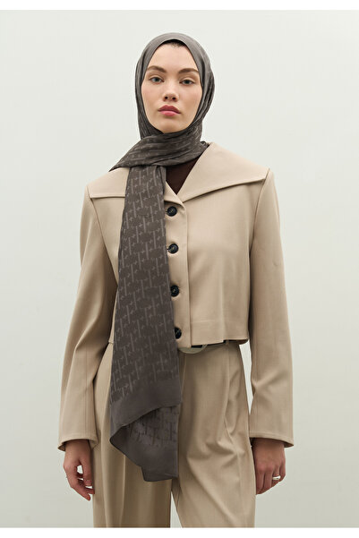 Freshscarfs Monogram Cotton Flosh Jacquard Shawl Smoke