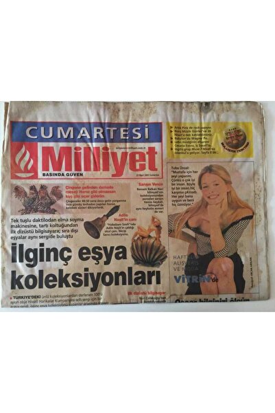 Gökçe Koleksiyon Milliyet Gazetesi Cumartesi Eki - 23 Mart 2002 - İlginç Eşya Koleksiyonları GZ43953