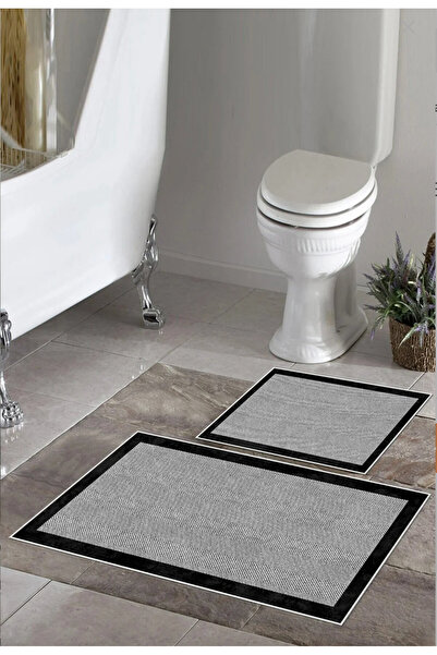 VELLORA HOME مجموعة من سجادةين للحمام بنمط السيزال وقاعدة مانعة للانزلاق