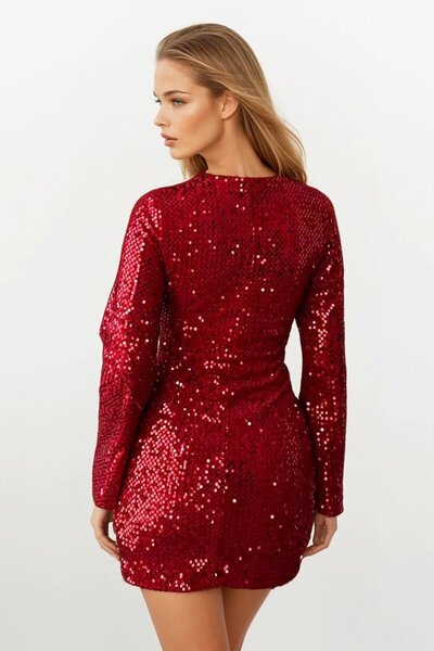 VAGGON Μίνι φόρεμα με φερμουάρ και παγιέτες